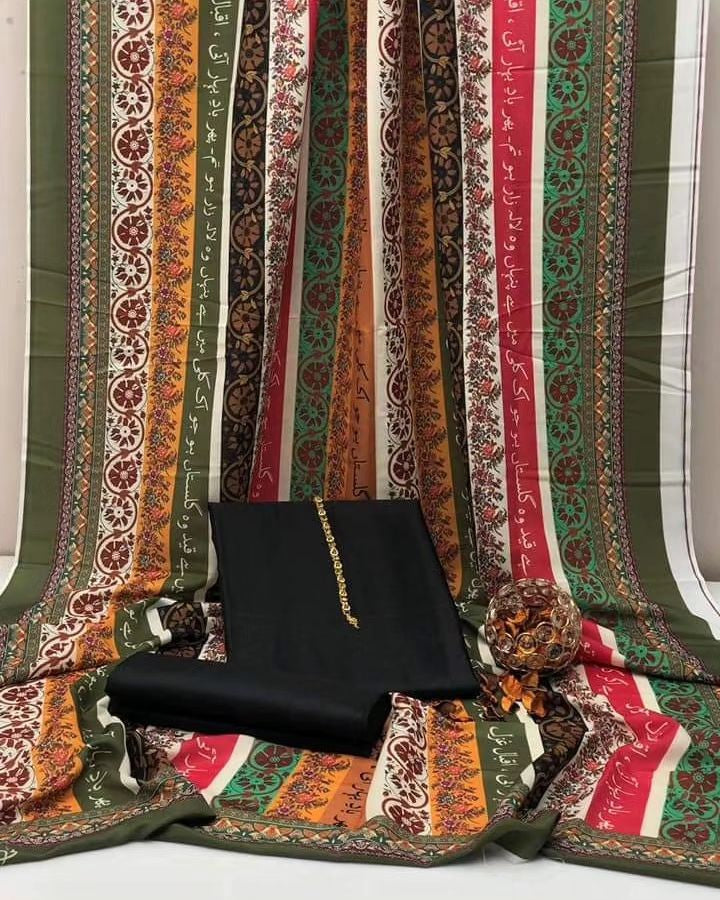Phool Stripe Kataan Silk Suit By Sastaae