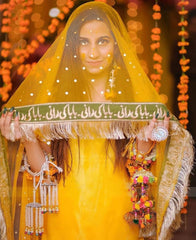 Baba ki Rani Nikkah and Mehendi Bridal Net based Dupatta with heavy kiran lace on 4 sides - sastaae