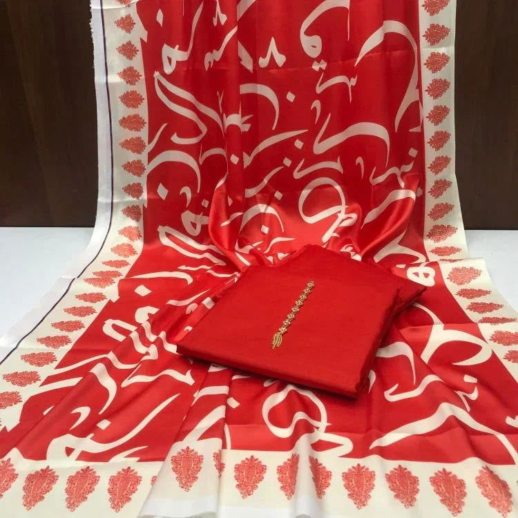 Be-Qaida Kataan Silk Suit By sastaae - Sastaae