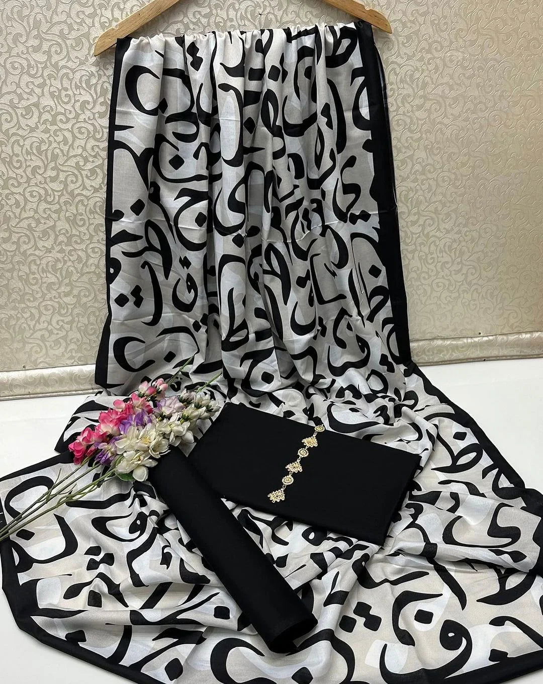 Hujoom Kataan Silk Suit By SastaaE - Sastaae