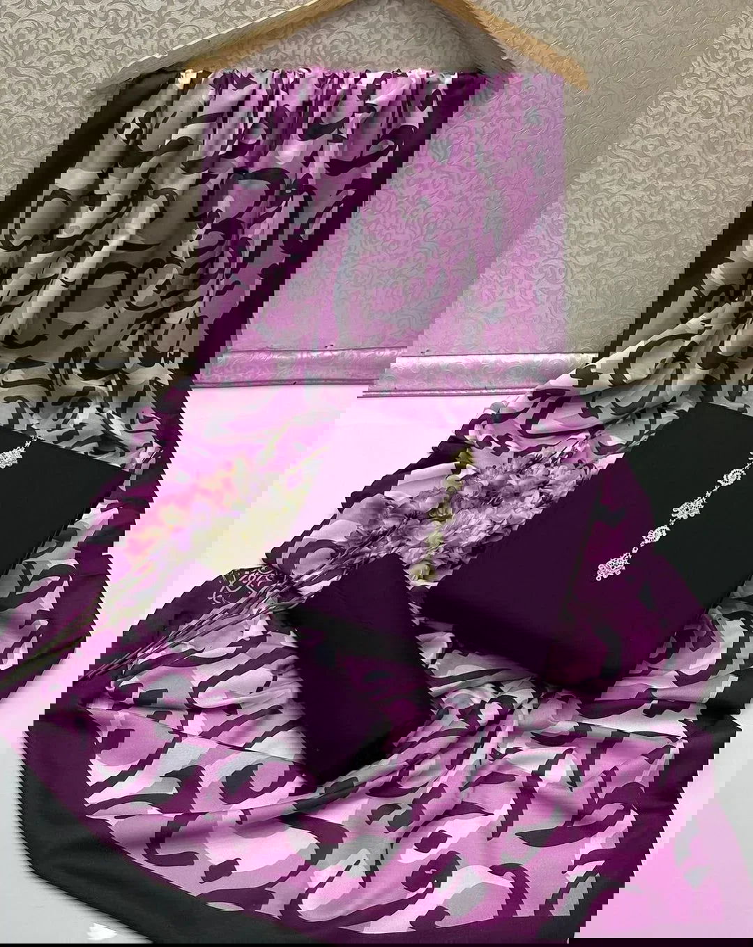 Hujoom Kataan Silk Suit By SastaaE - Sastaae