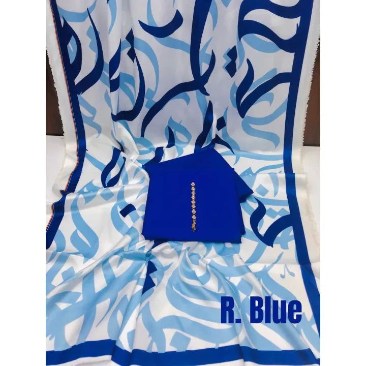 Huroof Kataan Silk Suit By SastaaE - Sastaae