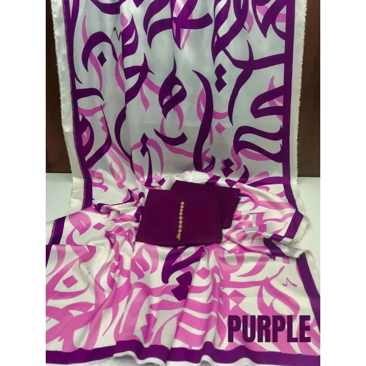 Huroof Kataan Silk Suit By SastaaE - Sastaae