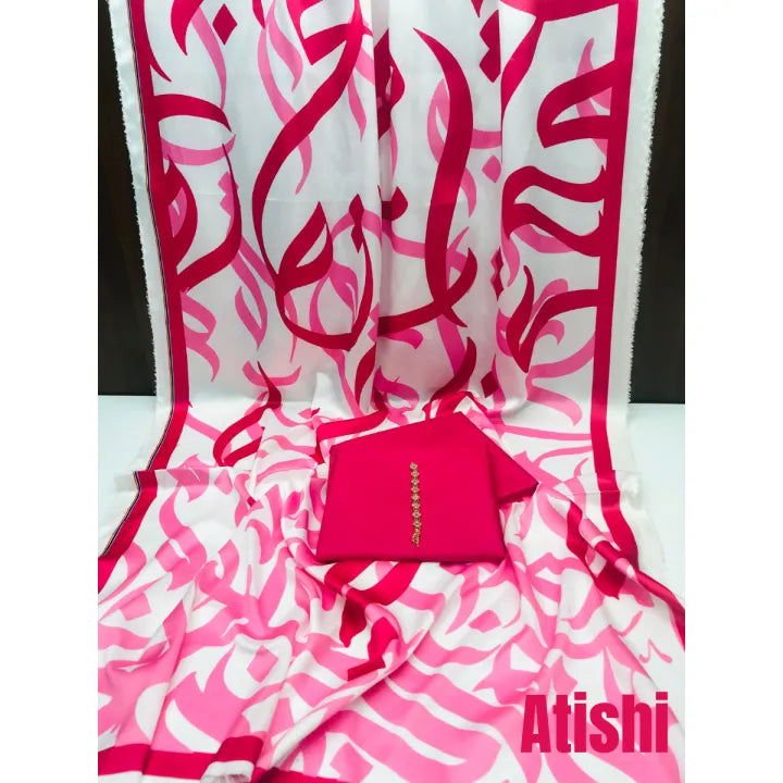 Huroof Kataan Silk Suit By SastaaE - Sastaae