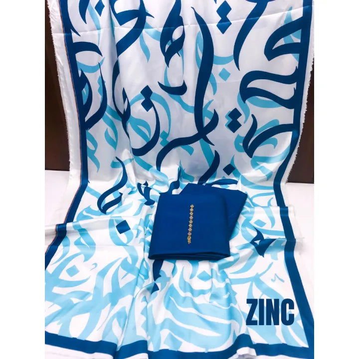 Huroof Kataan Silk Suit By SastaaE - Sastaae