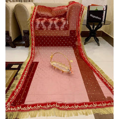 Nikkah Bridal Dupatta with 4 Sided Qabool Hai Lace along with 4 side heavy Kiran lace - Sastaae