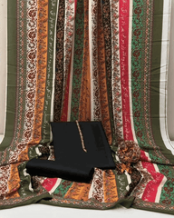 Phool Stripe Kataan Silk Suit By Sastaae - Sastaae