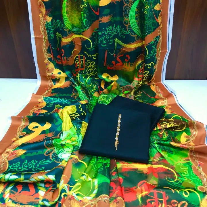 Rangeen Kataan Silk Suit By sastaae - Sastaae
