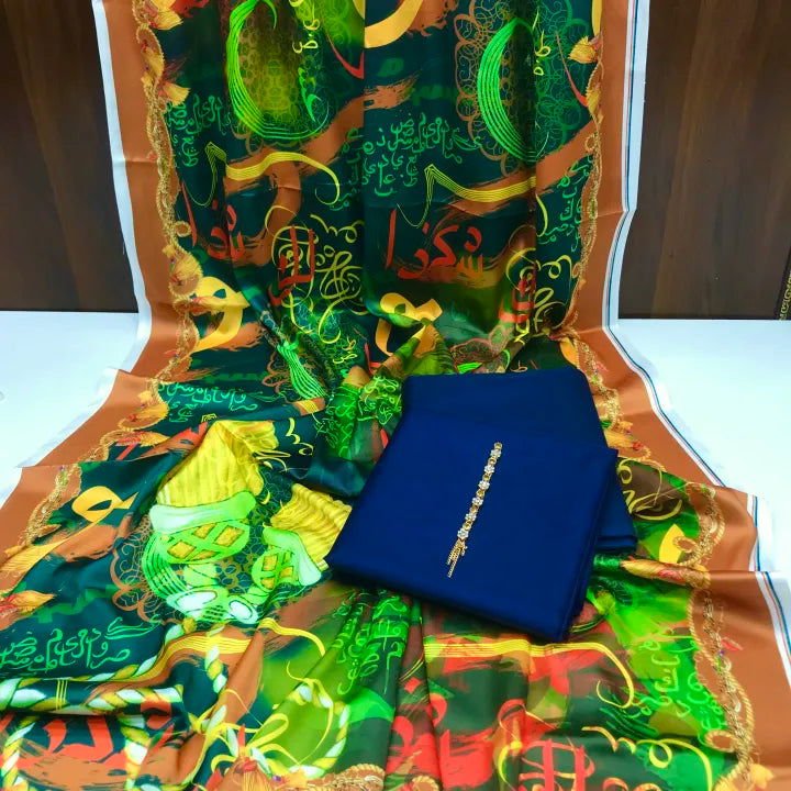 Rangeen Kataan Silk Suit By sastaae - Sastaae