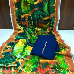 Rangeen Kataan Silk Suit By sastaae - Sastaae