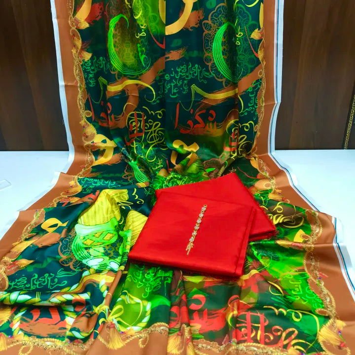 Rangeen Kataan Silk Suit By sastaae - Sastaae