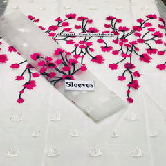 SastaaE 2 pc Unstitched Floral Dress Having Organza Fabric with Malai Trouser and Inner - Sastaae