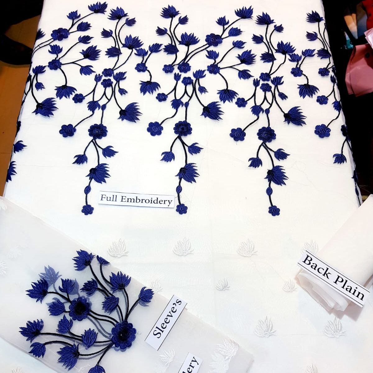 SastaaE 2 pc Unstitched Floral Dress Having Organza Fabric with Malai Trouser and Inner - sastaae