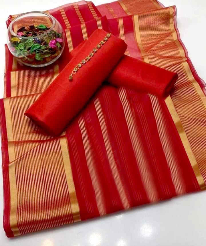 SastaaE 3 PC Unstitched Kataan Silk Plain Shirt & Trouser With Organza Lining Dupatta - sastaae