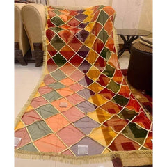 Sastaae Multi Colored Net Dupatta for Women - Sastaae