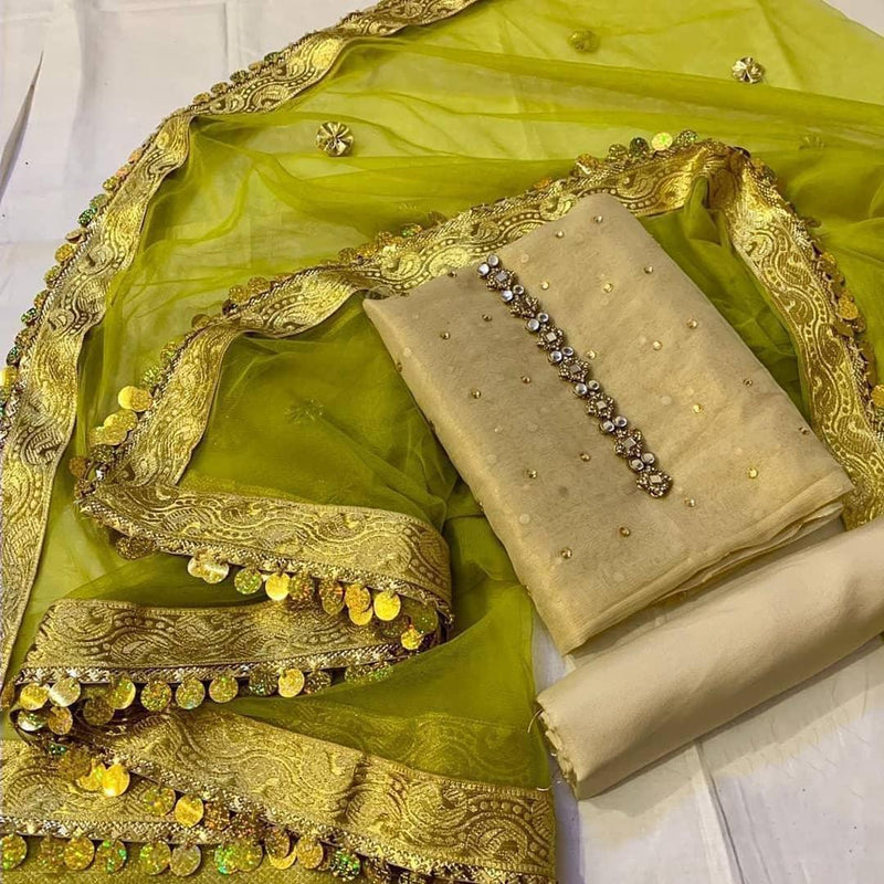 Sastaae Mysoori Suit 3 Pieces Net Gotta Work Duppatta With Mysoori Hand Work Shirt & Mysoori Shabnum Touser - Sastaae