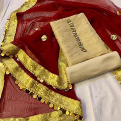 Sastaae Mysoori Suit 3 Pieces Net Gotta Work Duppatta With Mysoori Hand Work Shirt & Mysoori Shabnum Touser - sastaae